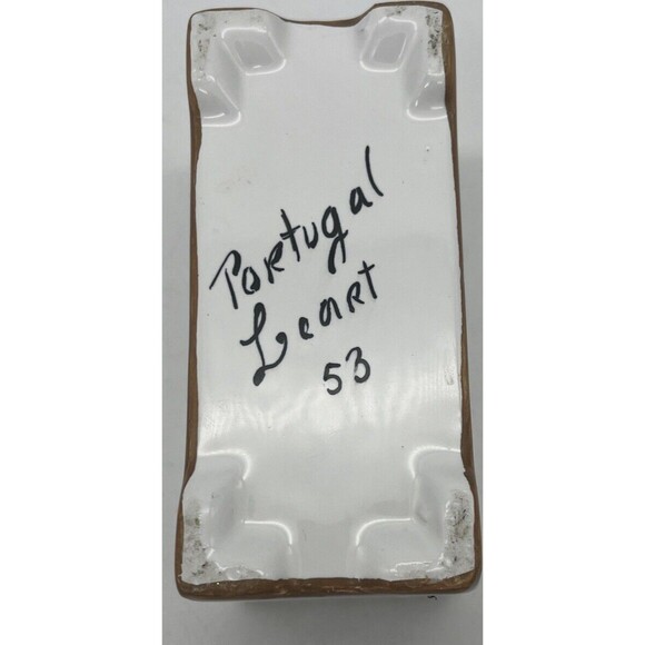 Vintage Portugal Frog Vase Hand painted Pretty Flowers Flower Arranger - Picture 6 of 7